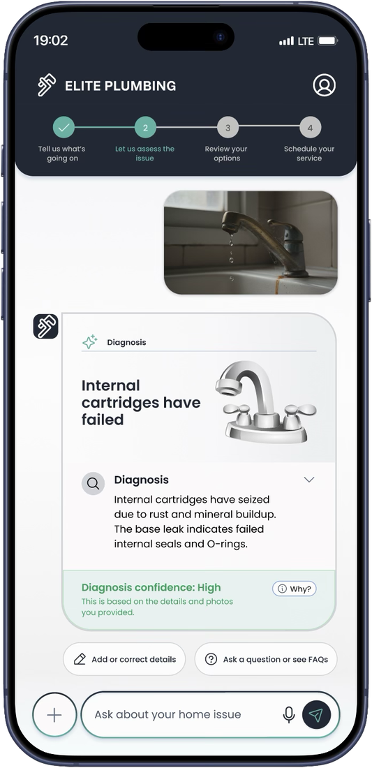 AI returns a diagnosis with a confidence rating